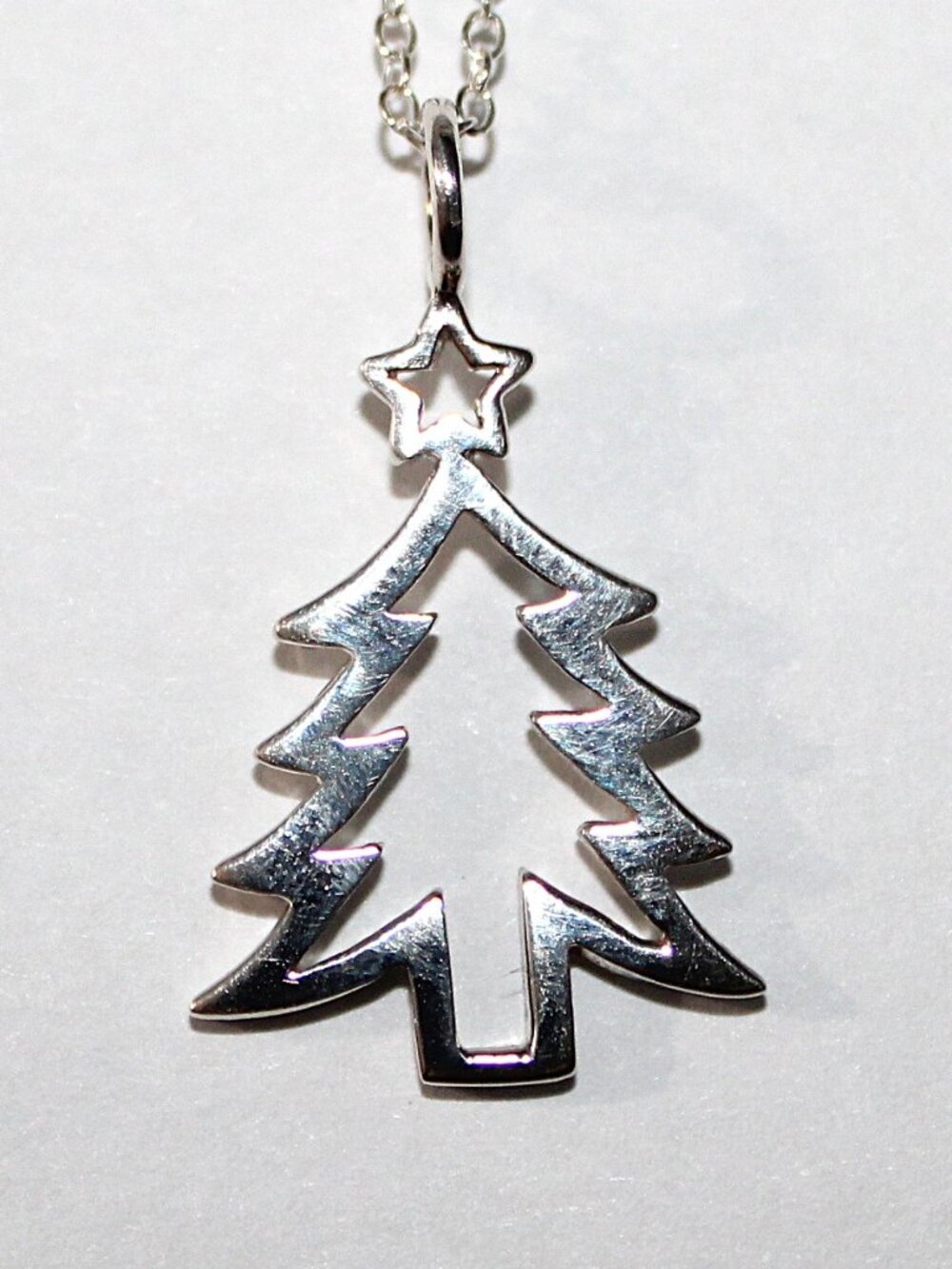 Sterling Silver Christmas Tree Necklace
